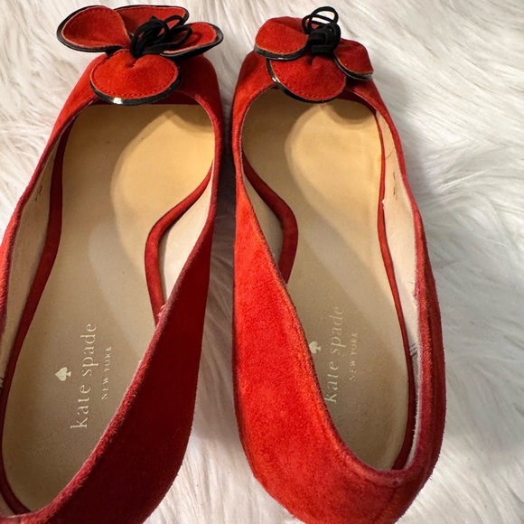 Kate Spade Red Suede Peep-Toe Heels - Picture 9 of 11